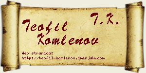 Teofil Komlenov vizit kartica